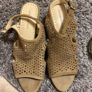 Olive Green Sandals with Small Wedge